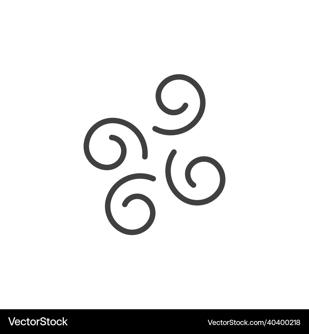 Curls icon a simple linear representation of four Vector Image