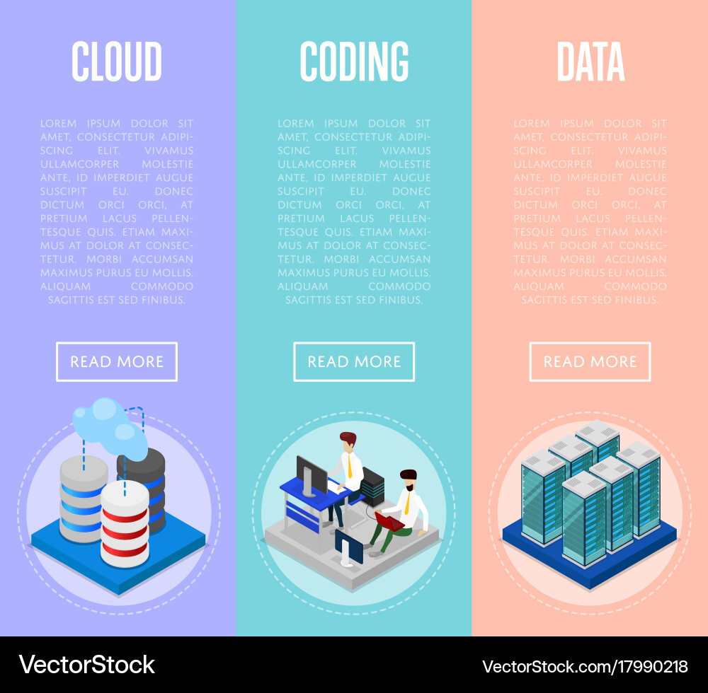 Data cloud coding and administration posters vector image