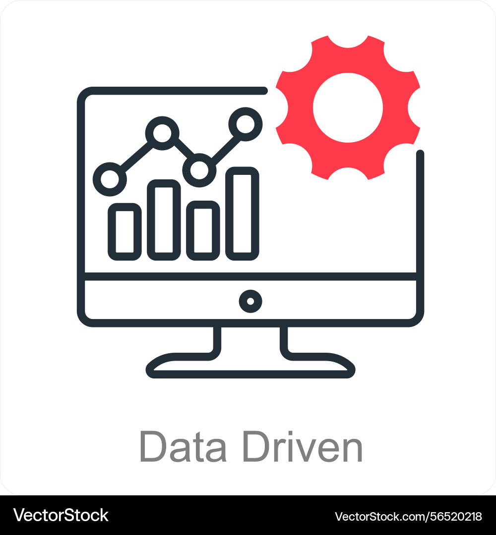 Data driven and analytics icon concept Vector Image