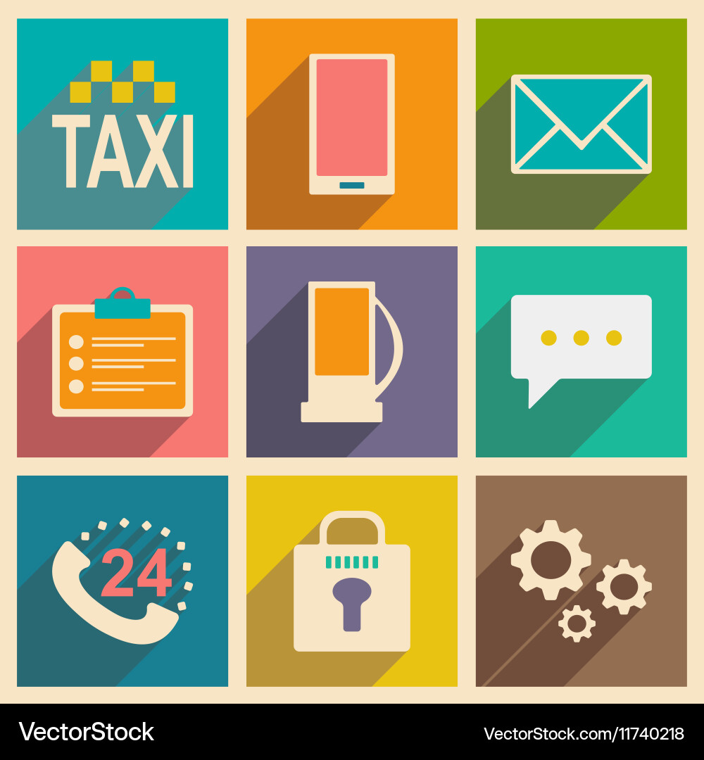 Flat with shadow concept and mobile application vector image