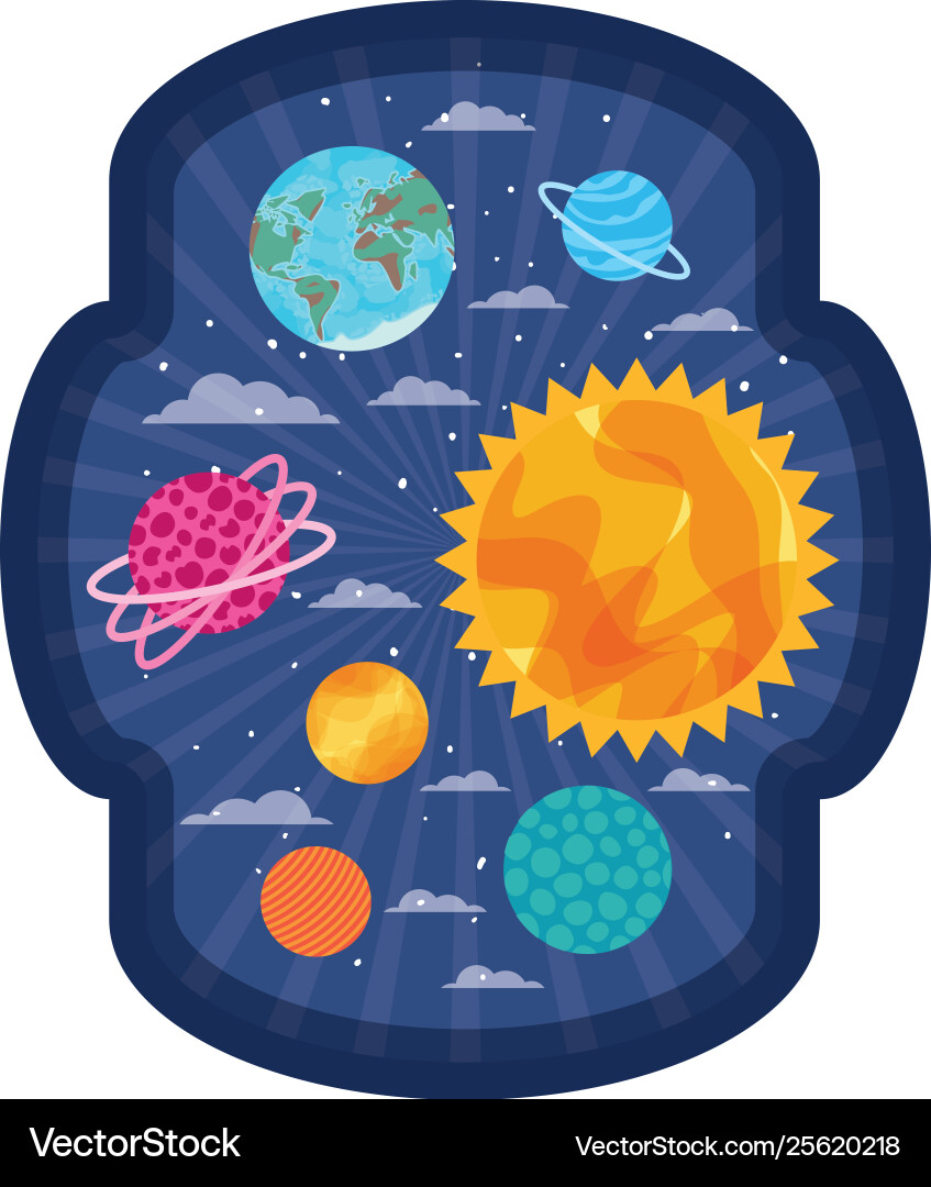 Frame with planets solar system Vector Image