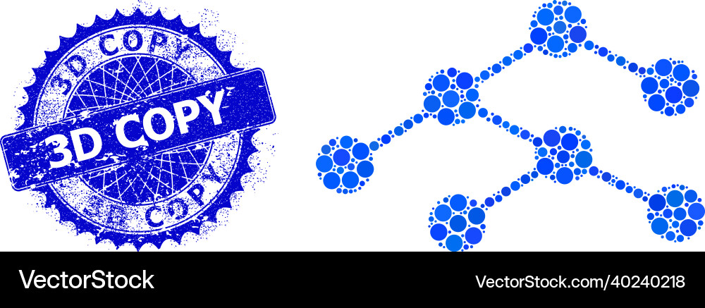 Hierarchy links collage of dots Hierarchy links collage of dots vector image
