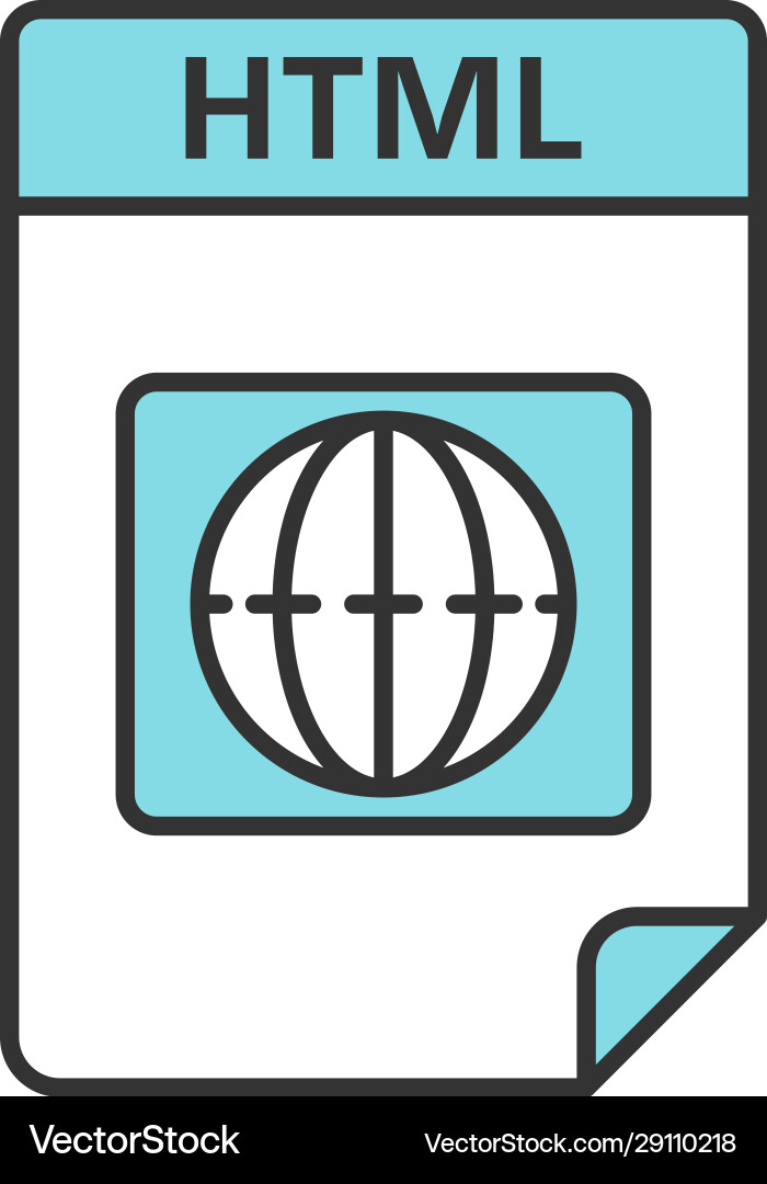 Html Datei Format Farbe Symbol Hypertext Markup Html Datei Format Farbe Symbol Hypertext Markup vektorbild