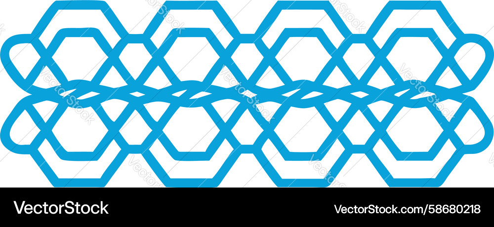 Interlocking hexagon pattern seamless geometric Vector Image