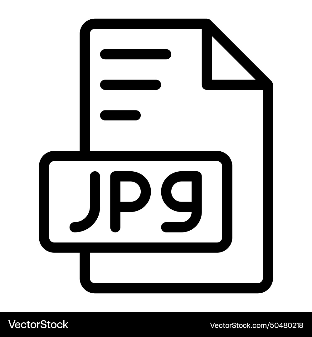 Jpg icon outline style design image file Jpg icon outline style design image file vector image