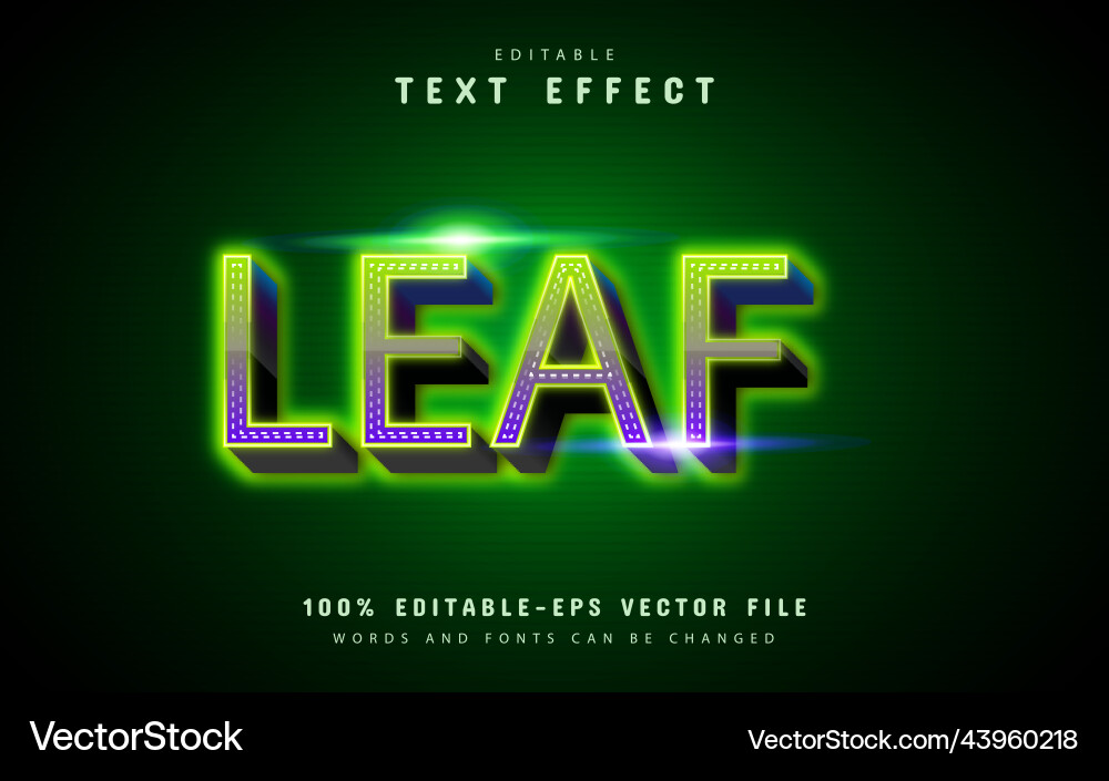 Leaf text effect with gradient Leaf text effect with gradient vector image