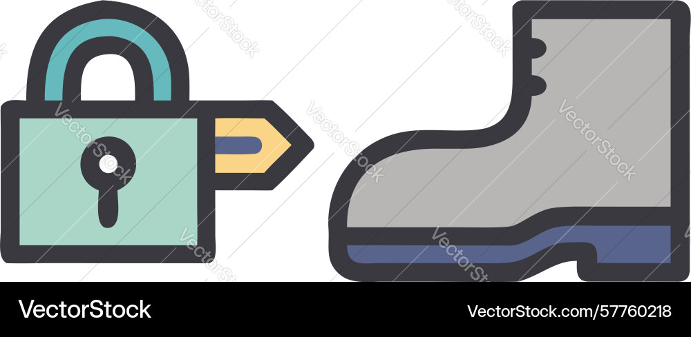 Locked boot icon restricted access or secure vector image