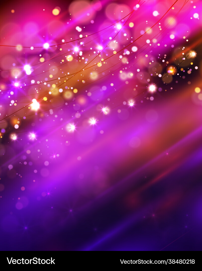 Magic background with bokeh and stars vector image