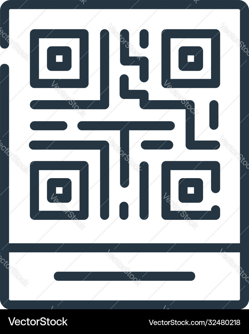 Qr code icon isolated on white background outline Qr code icon isolated on white background outline vector image