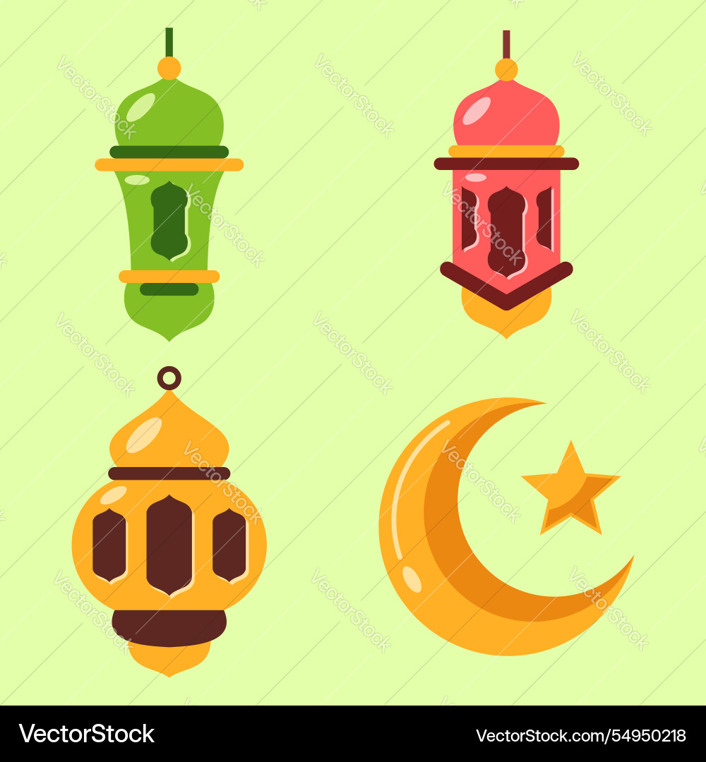 Ramadan element design collection Vector Image