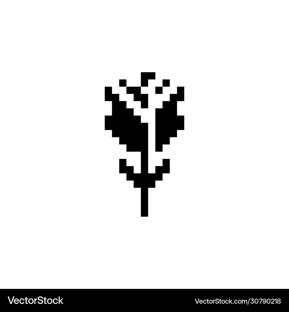 Rose pixel icon flower Vector Image