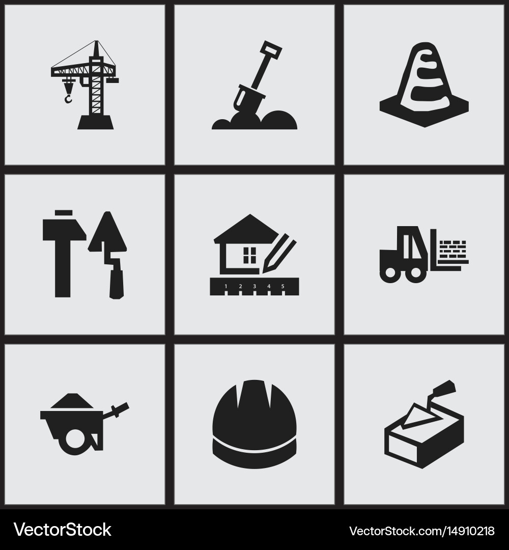 Set of 9 editable structure icons includes vector image