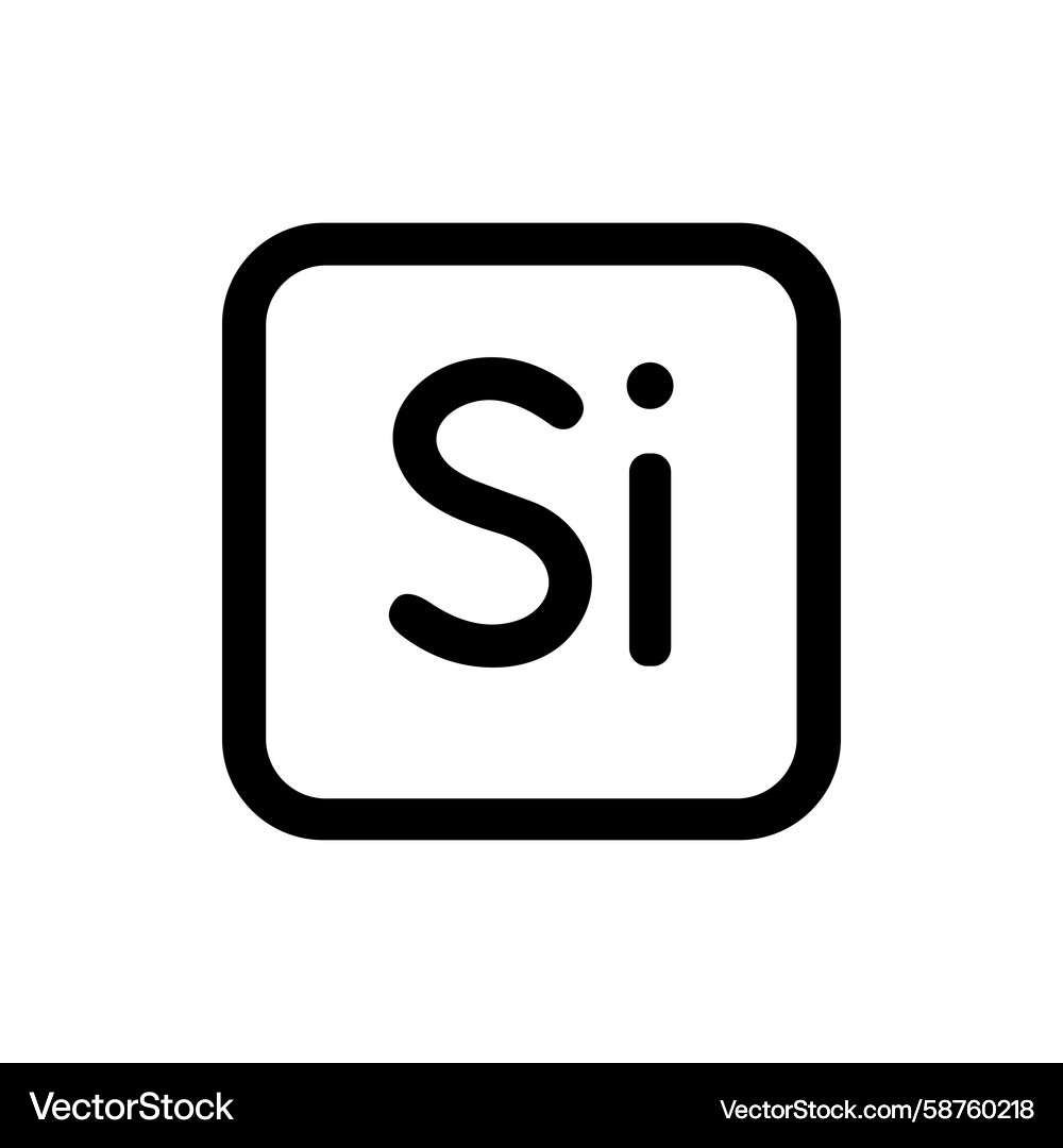 Silicon Element Square Icon Vector Image