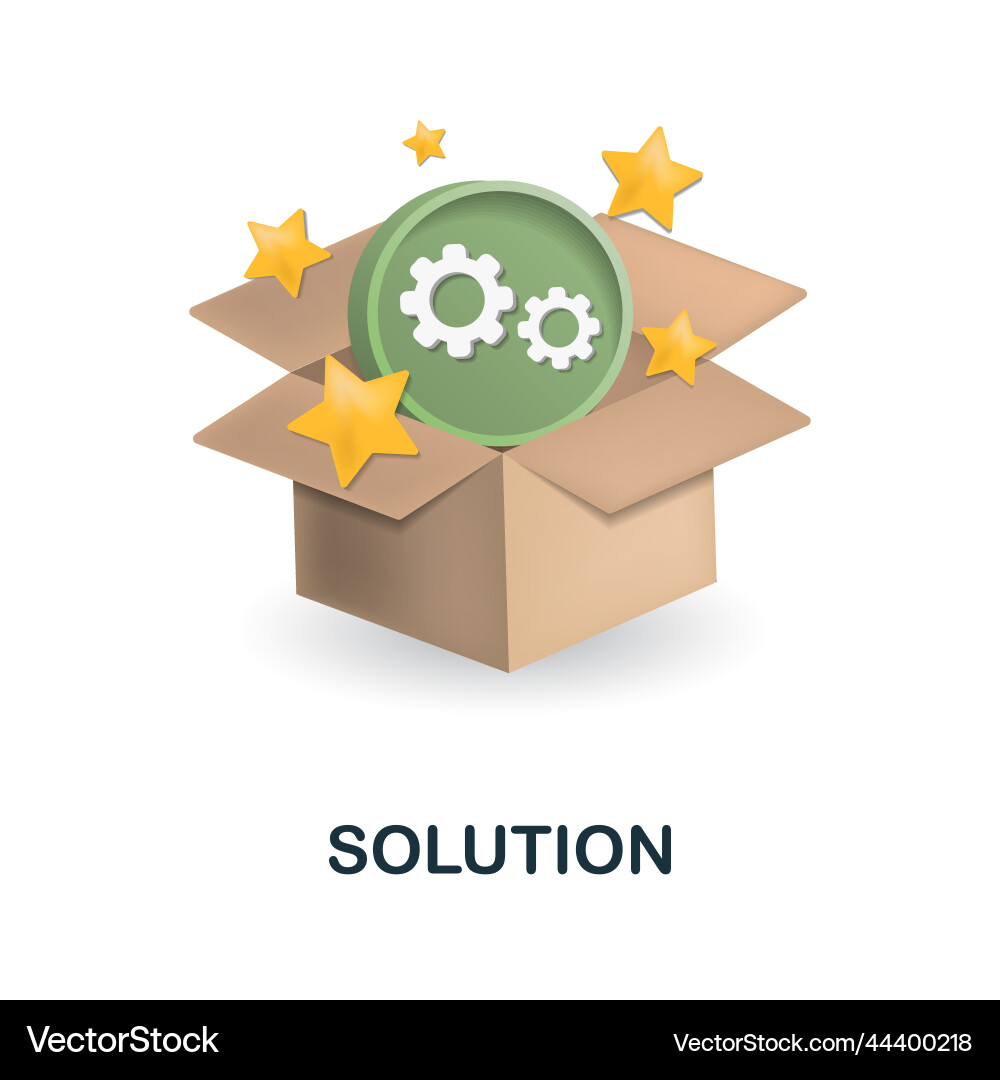Solution icon 3d from customer support collection Solution icon 3d from customer support collection vector image