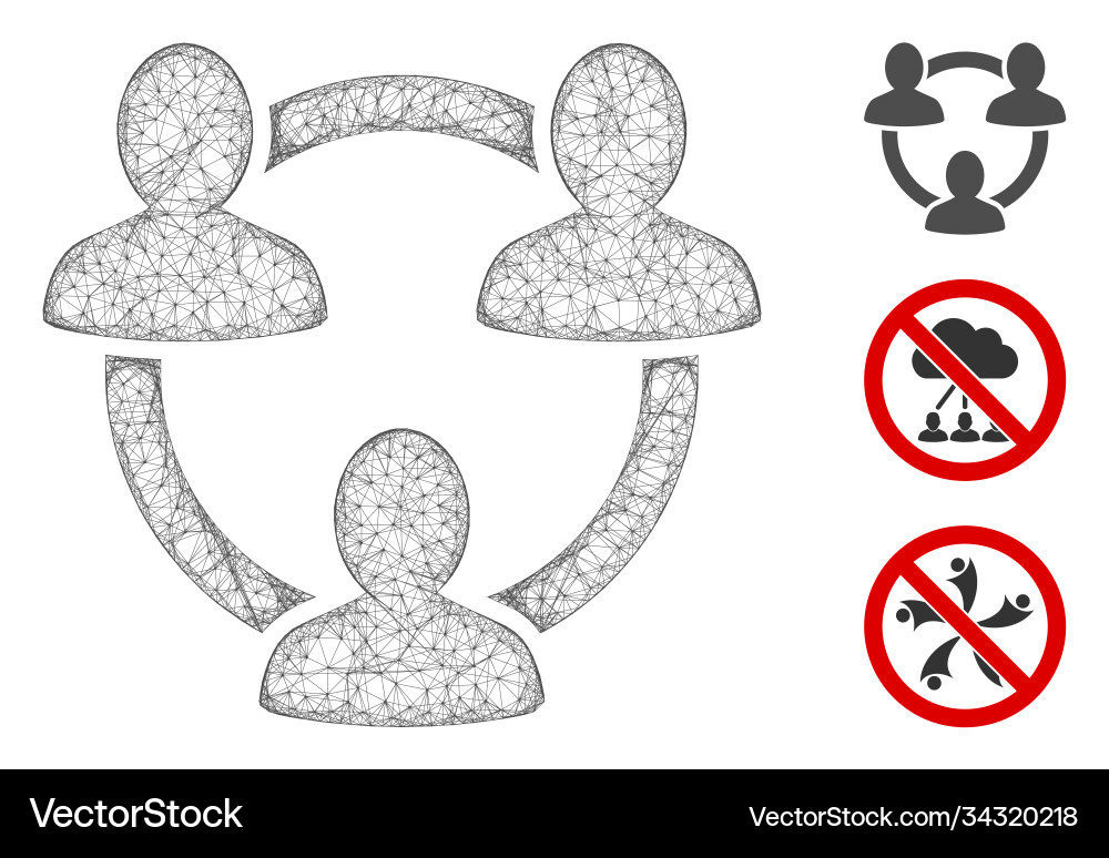 Trust circle polygonal web mesh Trust circle polygonal web mesh Vector Image