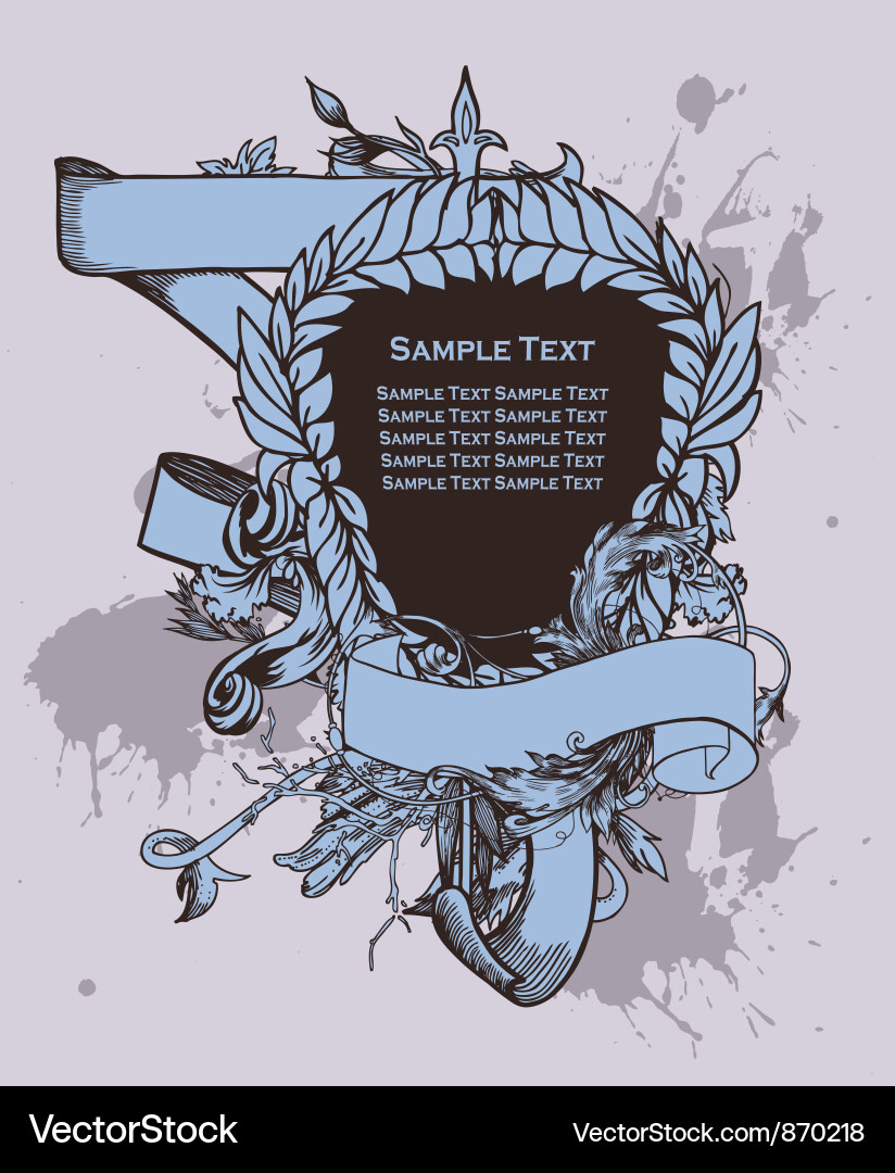 Vintage crest with scroll Vector Image