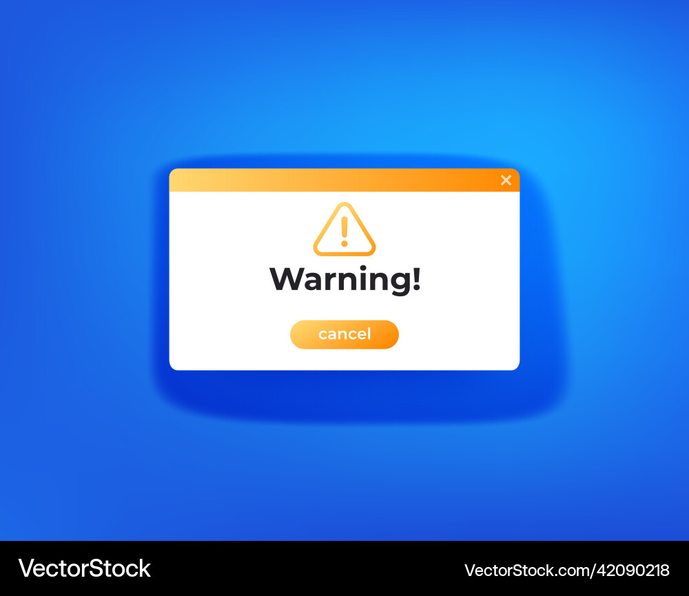 Warning error window design vector image