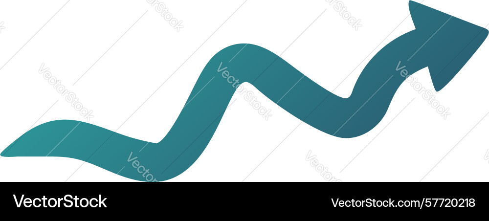 Wavy up-right arrow icon design generative vector image