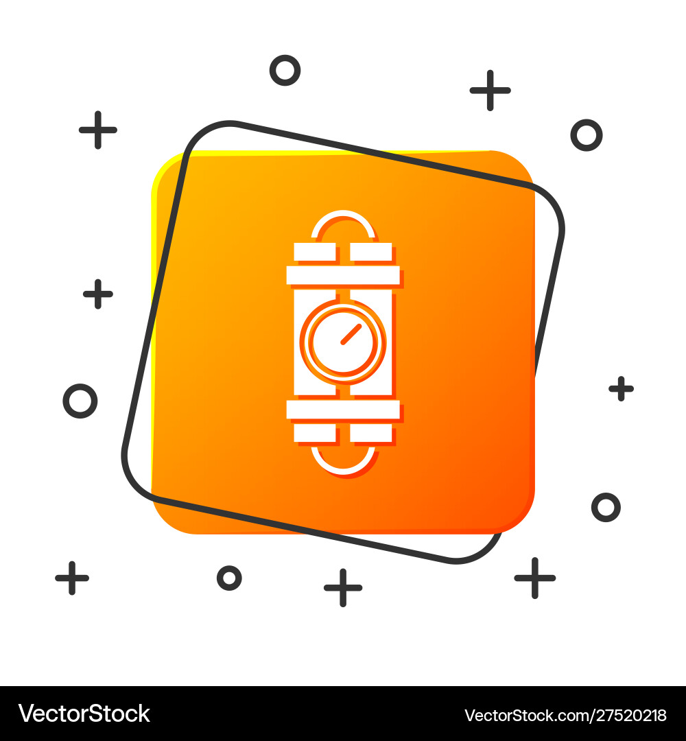 White detonate dynamite bomb stick and timer clock vector image
