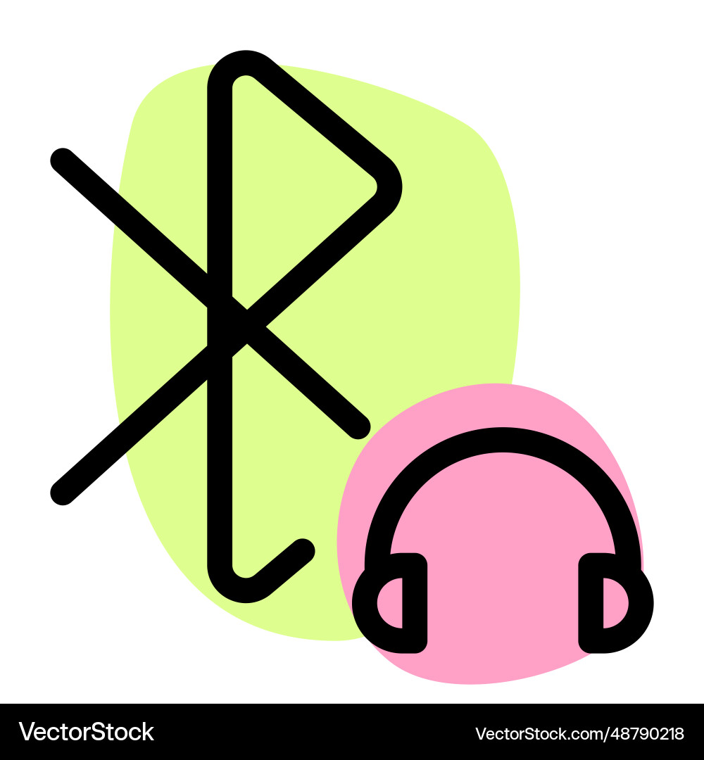 Wireless headset connected with device vector image