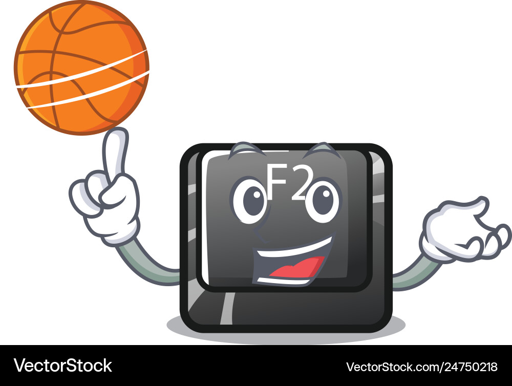 With basketball button f2 in shape character vector image