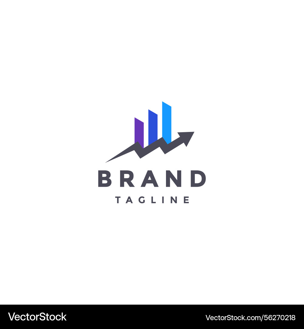 Zig zag arrow chart up logo design Zig zag arrow chart up logo design vector image