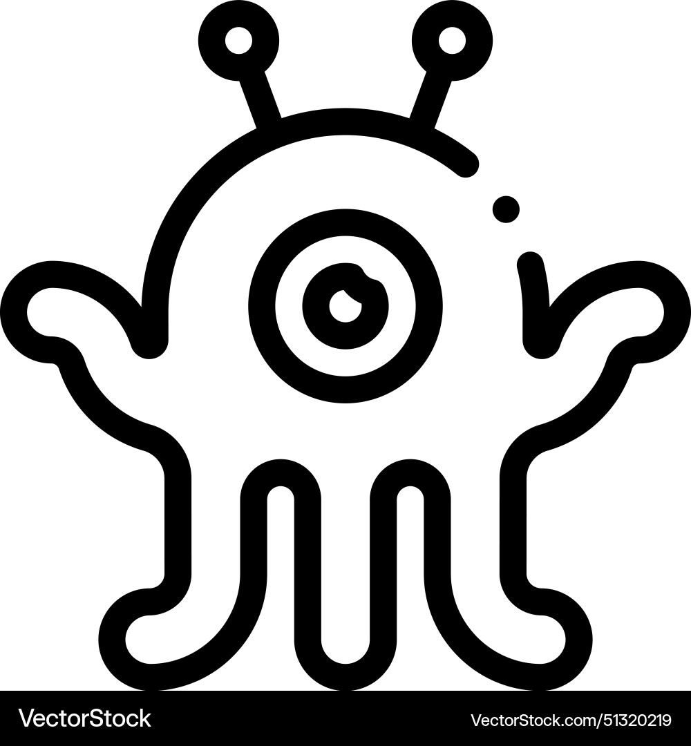 Alien icon thin linear style design isolated Vector Image