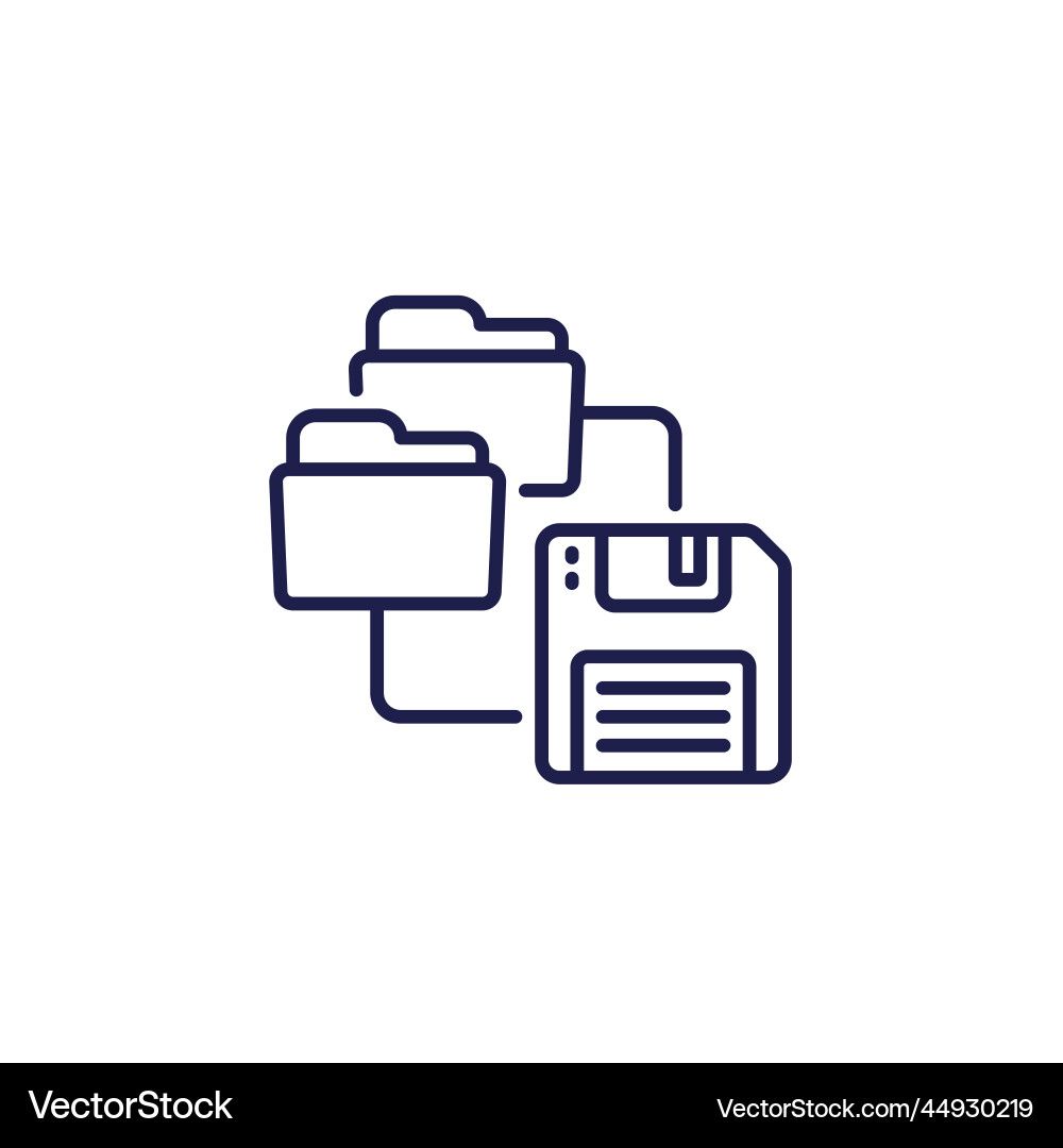 Backup Folder Icon - Simple Line Art vector image