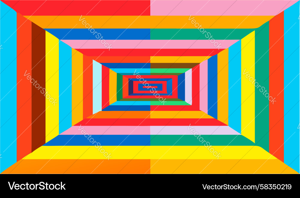 Chromatic Rectangular Tunnel Vector Image