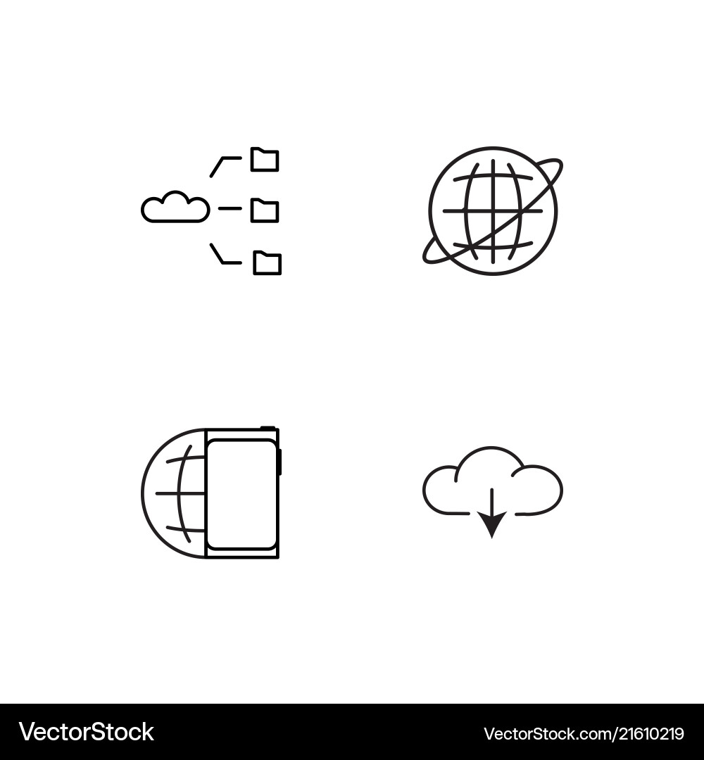 Communication linear icons set simple outline Vector Image