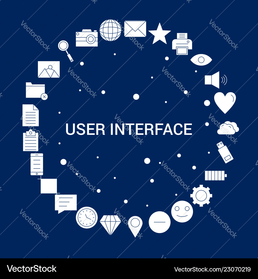 Creative user interface icon background Creative user interface icon background vector image
