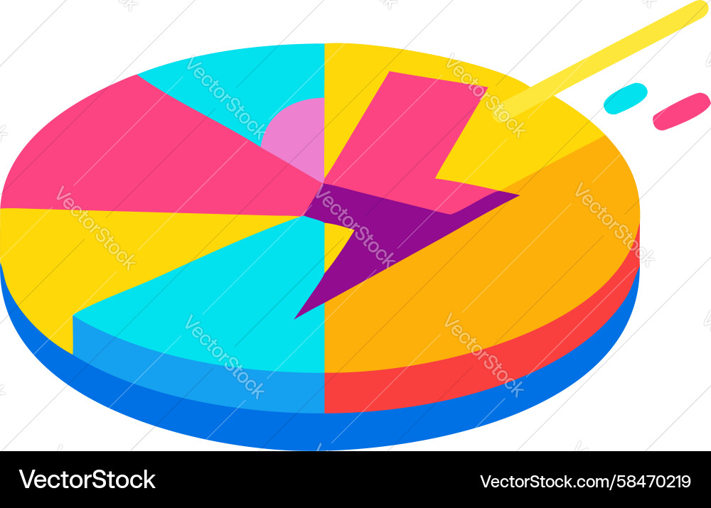 Dynamic Pie Chart with Motion Lines Vector Image