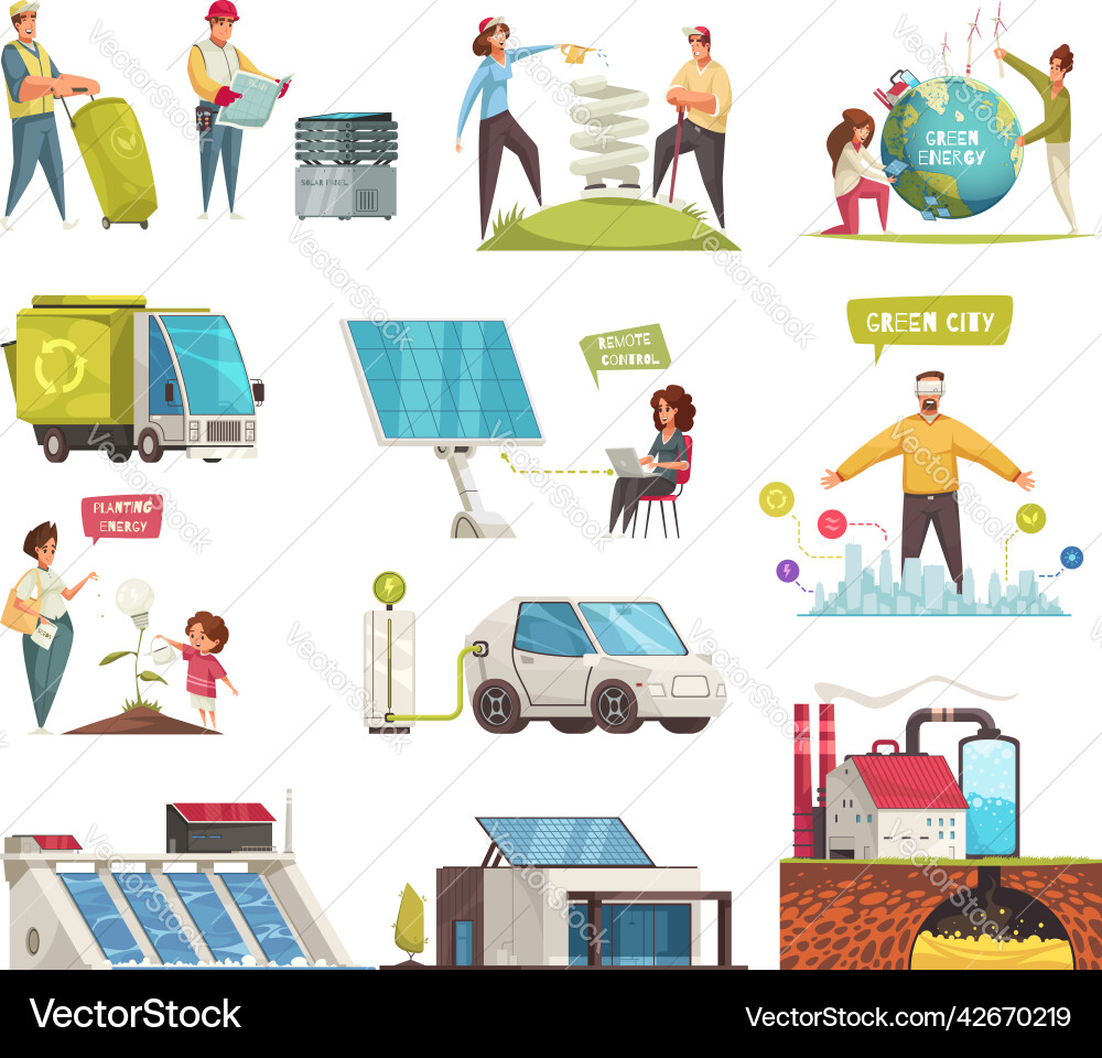 Ecological energy set Ecological energy set vector image