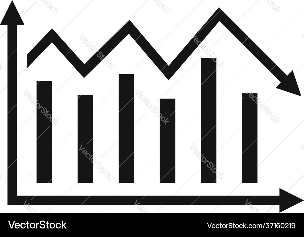 Finance graph chart icon simple style Finance graph chart icon simple style vector image