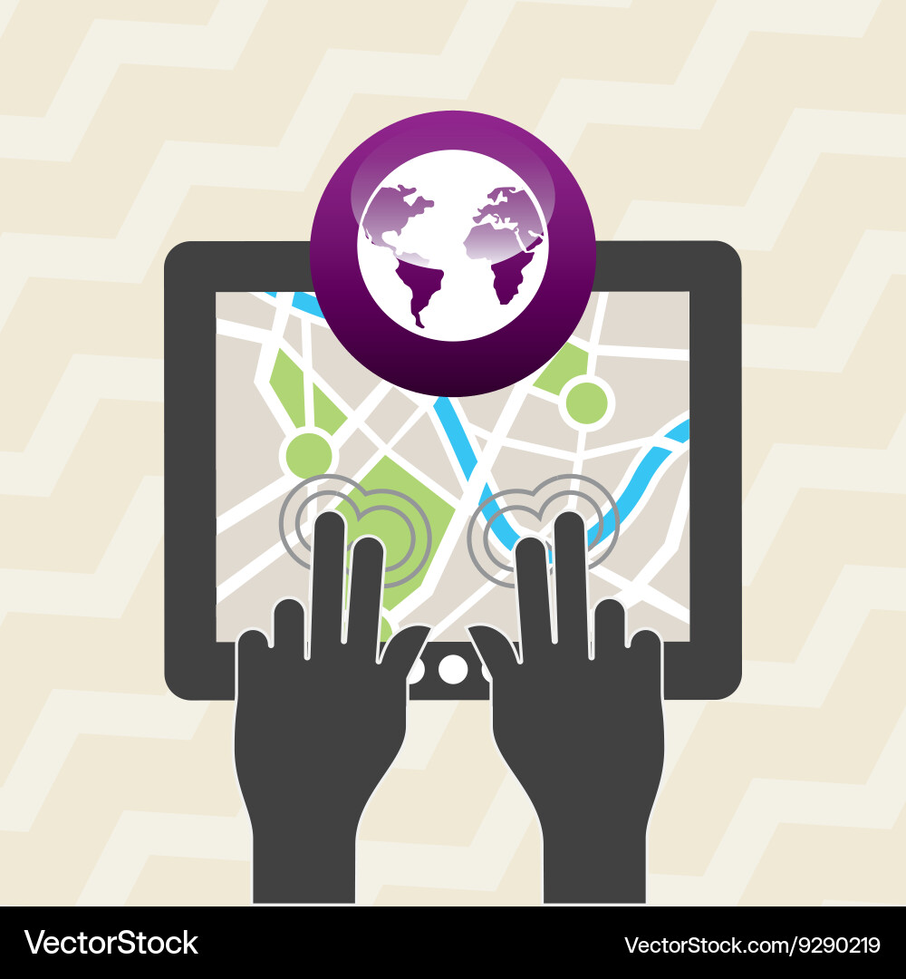 Global positioning system design vector image