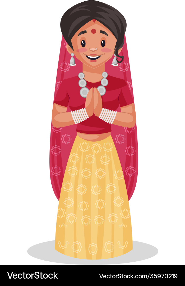 Indian rajasthani woman cartoon Indian rajasthani woman cartoon vector image