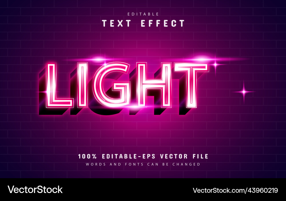 Light text effect Light text effect vector image