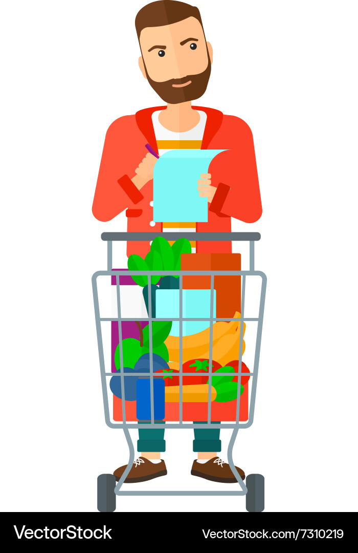 Man with shopping list Vector Image