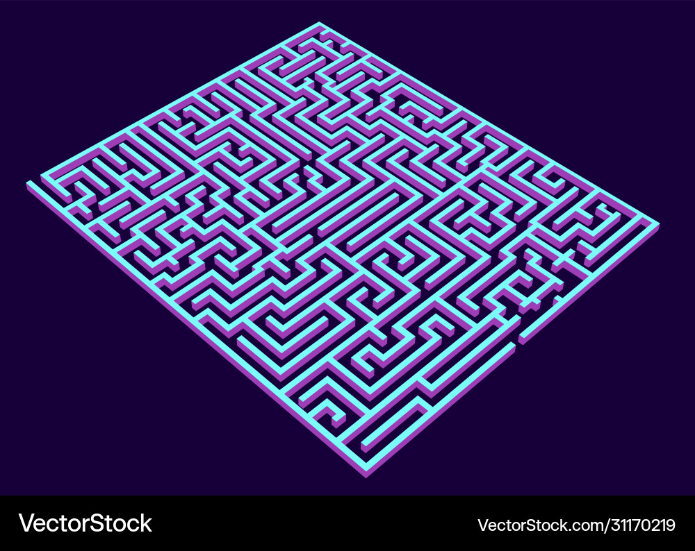 Maze labyrinth 3d rendering Maze labyrinth 3d rendering vector image