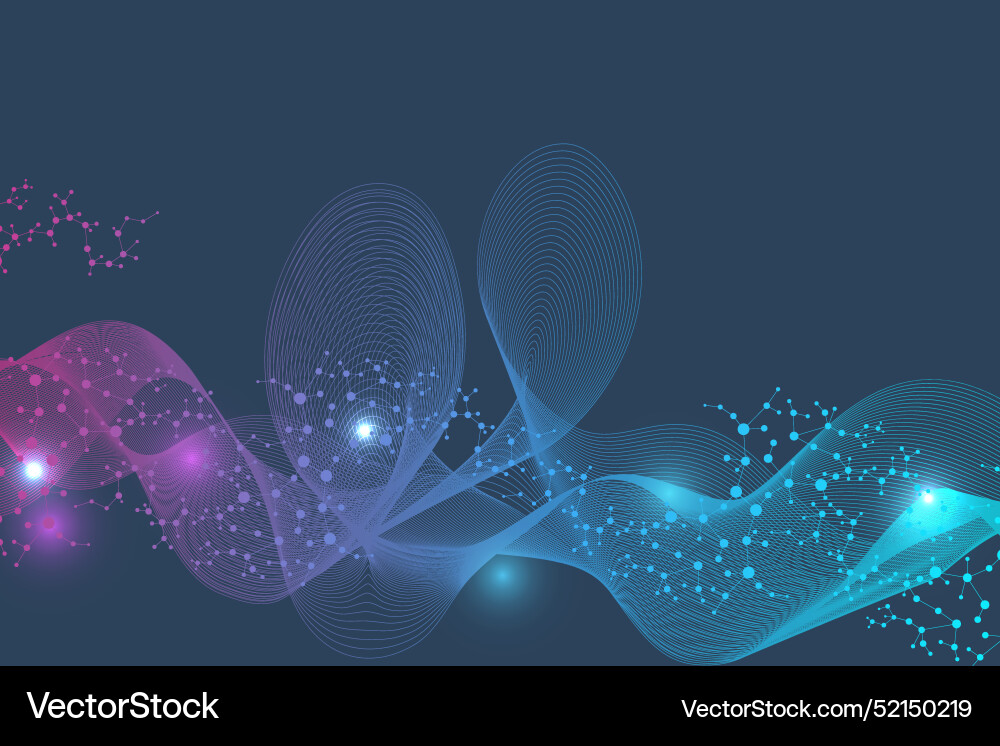 Modern abstract molecules structure for science Vector Image