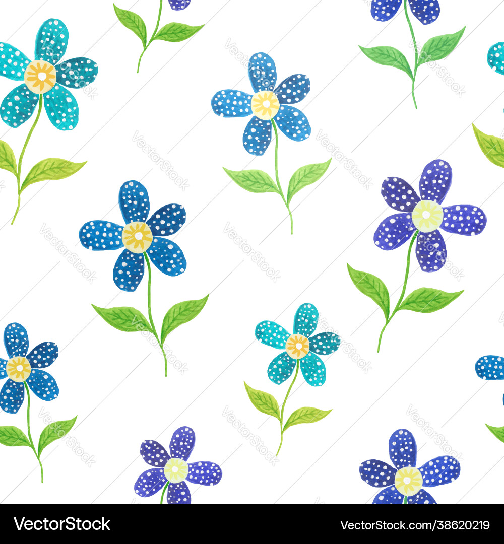Nahtloses Muster blau Aquarell Blumen Nahtloses Muster blau Aquarell Blumen vektorbild