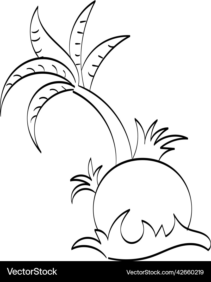 Palm tree line drawing for print Palm tree line drawing for print vector image