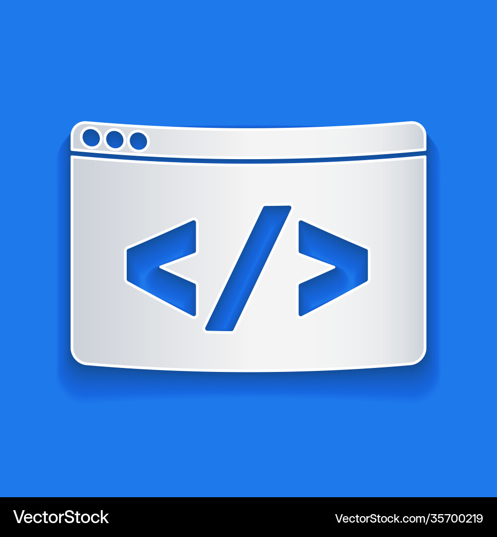 Paper cut web design and front end development vector image