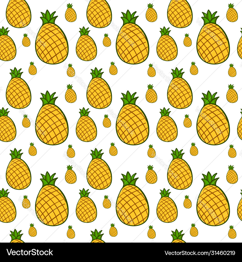 Pineapple pattern on white background Vector Image