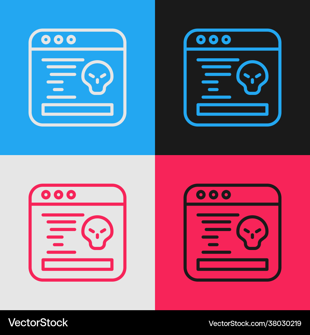 Pop art line system bug concept icon isolated Vector Image
