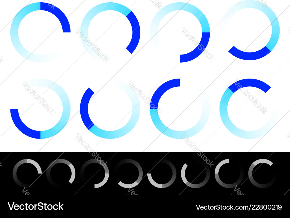 Pre-loader buffer shapes symbols progress Pre-loader buffer shapes symbols progress vector image