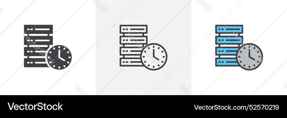 Real time data icon set on white background Real time data icon set on white background vector image