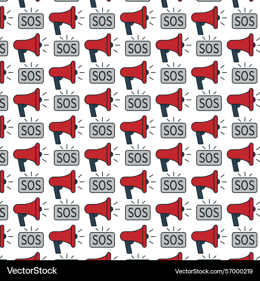 Repeated sos signals on a patterned background Vector Image
