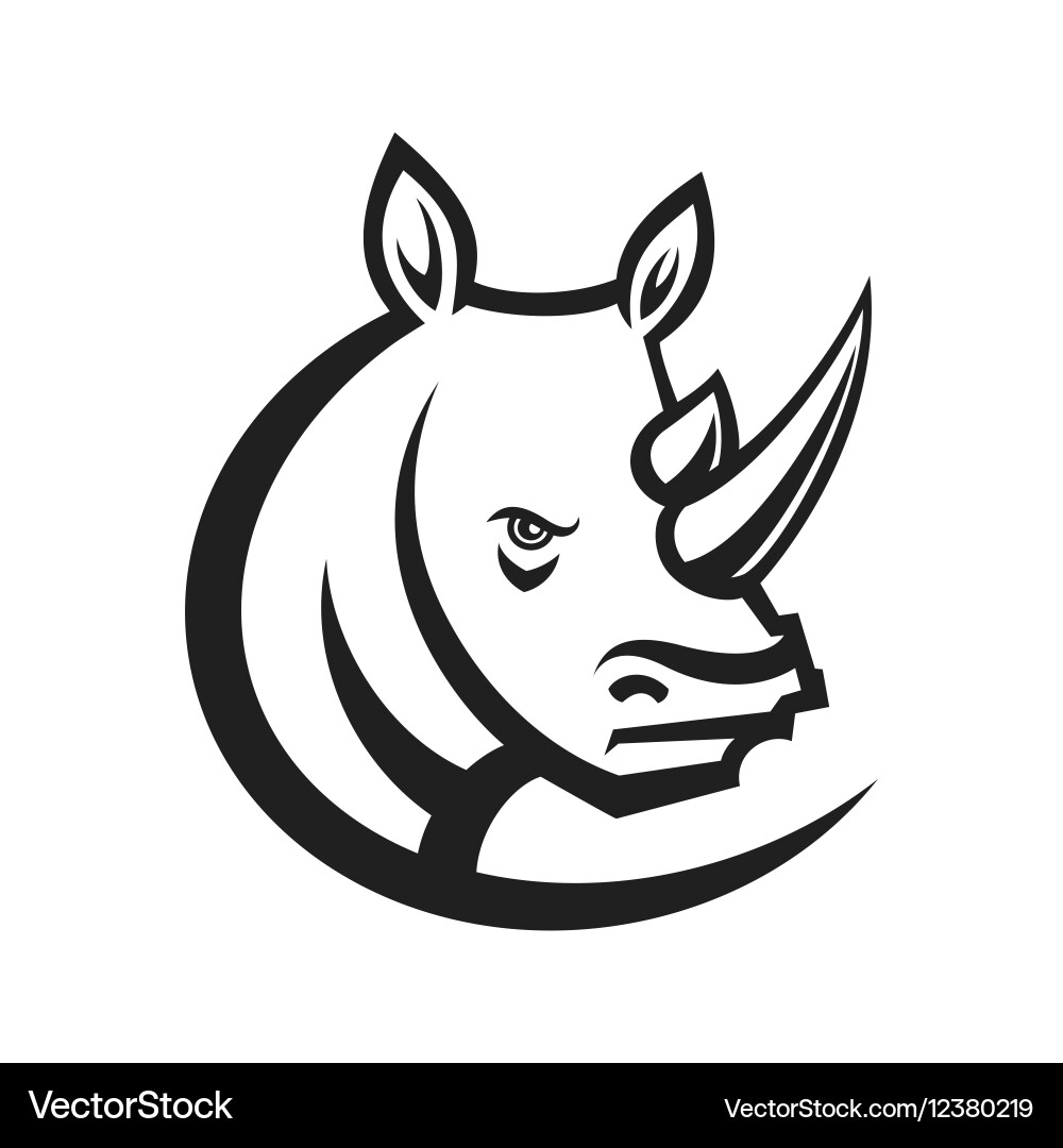 Rhino Head Mascot Logo vector image