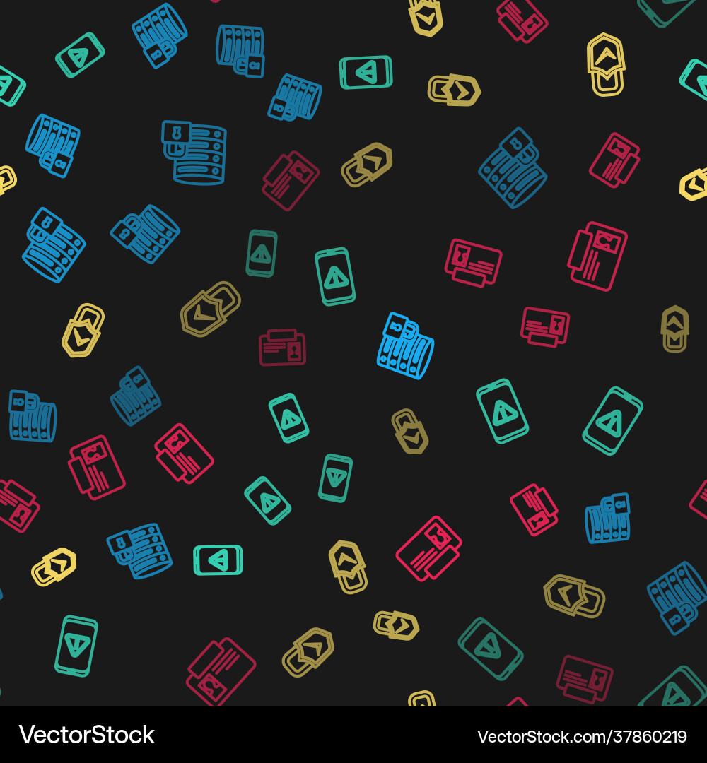 Set line server security with lock mobile vector image
